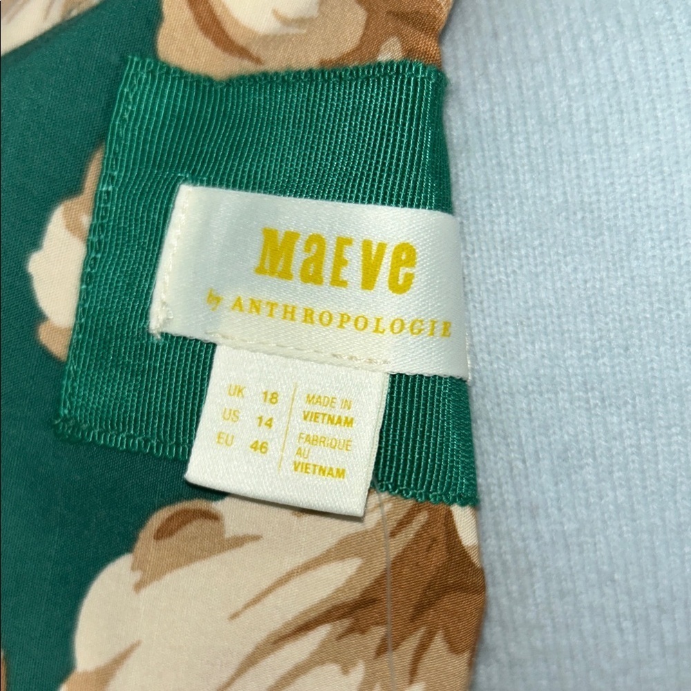 Maeve By Anthropologie Green and Tan Floral Tunic - Picture 10 of 11